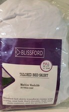 Full Size White Bedskirt 21" Drop 54x75  Cotton Polyester Blend
