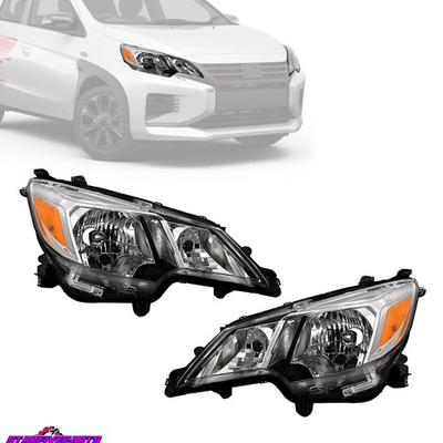 #ad #ad Halogen Headlights Headlamps For 2021 2024 Mitsubishi Mirage amp; G4 LeftRight $168.05