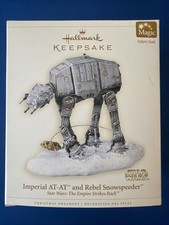 Star Wars Imperial AT-AT Walker and Rebel Snowspeeder Hallmark Ornament 2006 EUC