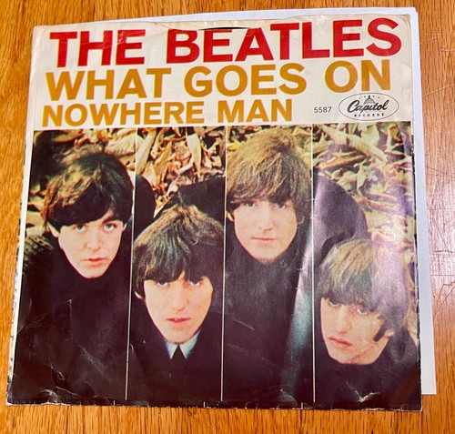 THE BEATLES Nowhere Man / What Goes On 45 Single Capitol 5587 mit Bilderhülle
