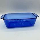 Vintage PYREX Cobalt Blue Glass Loaf Pan #213-R Bakeware Ovenware 1.5QT USA