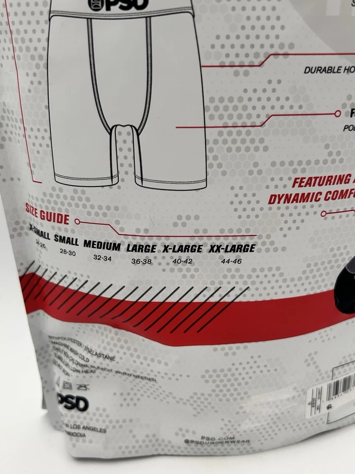 Paquete de 2 calzoncillos boxer estándar PSD ropa interior negro blanco para hombre XL 40-42 nuevos Foto 3 de 4