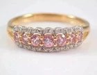 2Ct Round Cut Lab-Created Pink Sapphire Wedding Band Ring 14K Yellow Gold Plated