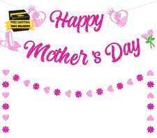 Happy Mothers Day Banner Mothers Day Decorations Best Mom Ever Decor Sign Buntin