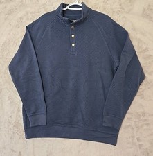 Goodfellow  Co. Men's Snap Pullover Sweatshirt LARGE Blue New