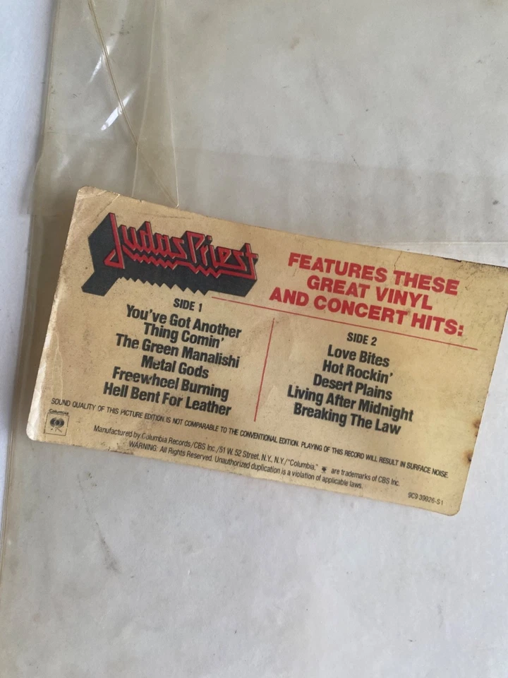 Judas Priest–Self Titled (Vinyl LP/Original 1984 Picture Disc) CBS 39926 - Image 3 of 4