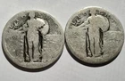 Two "No Date" Showing - Standing Liberty Quarters (1916-1930), 90% Silver