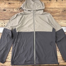 ARNE Active Polyamide Hooded Jacket Mens XL Khaki Grey Lightweight Outdoor