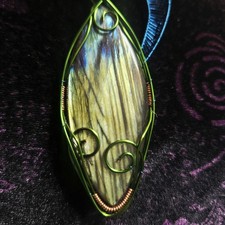 Labradorite CopperWire Wrapped Pendant.Hand Made In Idaho.