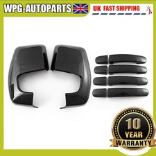 CARBON WING MIRROR COVER DOOR HANDLE FOR FORD TRANSIT CUSTOM TOURNEO 2012-ON