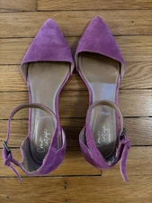 Crown Vintage Women's Heels Size 10 Magenta Suede Ankle Strap