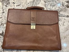 Burberry Brown Leather Briefcase with Gold Lock vintage