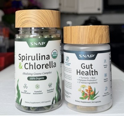 Snap Gut Health Bundle - With Spirulina, Chlorella, Prebiotics & Probiotics