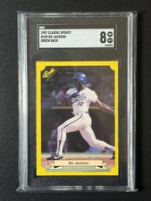 1987 CLASSIC TRAVEL UPDATE YELLOW GREEN BACK #109 BO JACKSON ROOKIE RC SGC 8