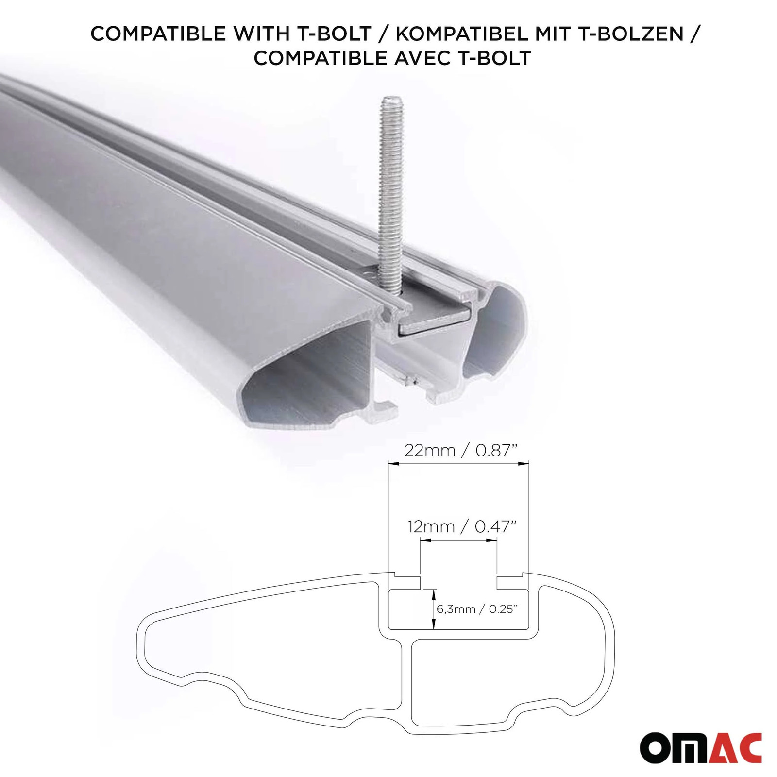 For Maserati Grecale 2023-2025 OMAC Gray Flush-Mounted Roof Rails Cross Bars