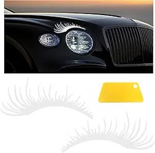 2-pack Car Headlight Eyelash Decals Cute Fake Eyelash Bumper W Color White