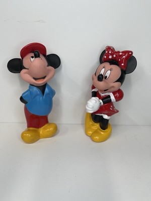 Disney Characters Baby Rubber Bath Toys (Lot of 2) 6'' Mickey & Minnie Mouse 