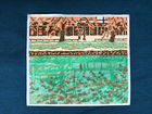 Watercolor Window Spring Background Japanese Woodblock Print Cherry Blossoms by Riverside Spring Landscape ...
