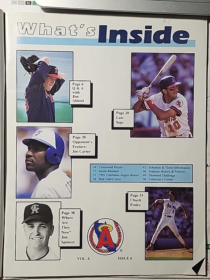 JIM ABBOTT w WALLY JOYNER poster 1991 Halo California Angels Official Magazine - Image 3 of 4