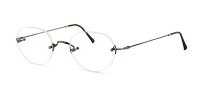 Lunor Classic Panto M Frames Glasses Rimless Round Oval Antique Silver Steel