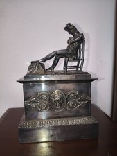 Antique monumental inkwell Napoleon Bonaparte Sterling silver to Andre' Massena 