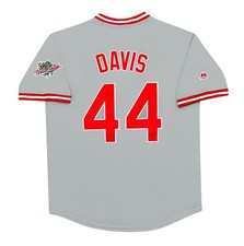 Eric Davis 1990 Cincinnati Reds World Series Grey Road Jersey Men's (L-XL)