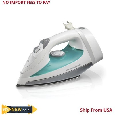 Hamilton Beach Steam Iron for Clothes with Stainless Steel Soleplate, Retractabl
