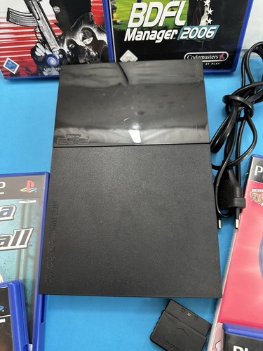 Sony PlayStation 2 Slim Konsole Schwarz + 2xController 1x ORG.1xNicht + 6xSpiele - Picture 5 of 5