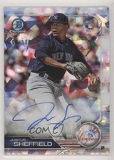2019 Bowman Chrome Rookie Atomic Refractor /100 Justus Sheffield Auto RC 8k4