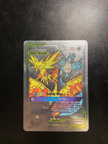 Pokémon TCG Moltres Zapdos Articuno GX Secret Rare 69/68 Silver Foil