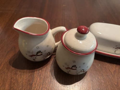 Table-Top Stoneware 6 Piece Set Vintage Butter Dish Creamer Slt N Pep Shakers - Picture 5 of 10