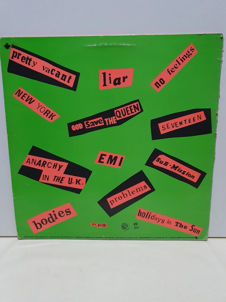 LP 33T SEX PISTOLS NEVER MIND THE BOLLOCKS CANADA 1979 PRESS PUNK ROCK EX- - Image 2 of 3