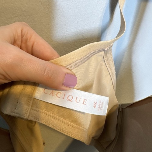 Cacique Bra 42C Lightly Lined Tshirt No Wire Beige - Picture 3 of 7