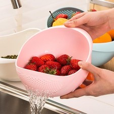 New Food Grade Plastic Rice Strainer Fruit Vegetable Wash Drain Basket