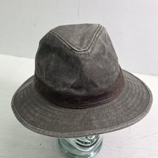 Dorfman Pacific Canvas Cotton Safari Fedora Hat Olive Green Large 58cm Hiking