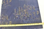 By 1/2 Yd, Vintage, New York City Lights on Navy Quilt Cotton, B06