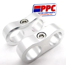 BILLET ALUMINUM DUAL HOSE SEPARATOR 3/4" i.d.SHOW POLISHED SILVER  2 PER PK