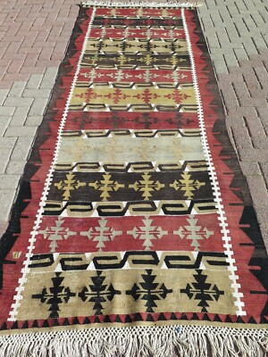 Hallway Kelim, Antique Turkish Kilim Runner, Carpet Runner, Corridor Rug 46x120''