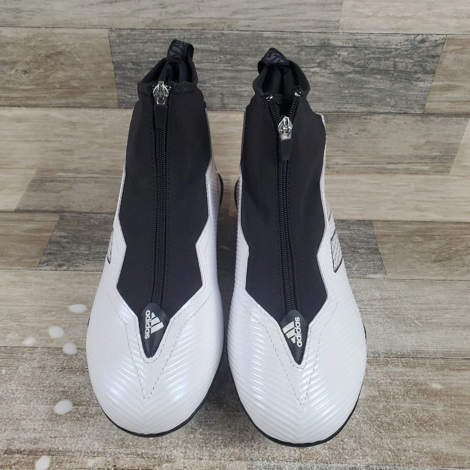 Botines de fútbol Adidas Nasty 2.0 para hombre talla 10 blancos negros con logotipo cremallera frontal Foto 2 de 4