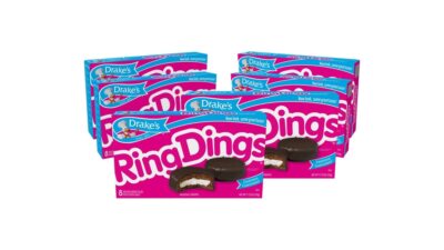 Drake's Ring Dings, 48 Individually Wrapped Devils Food Cakes (Pack of 6)