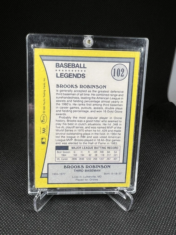 Tarjeta autógrafa Brooks Robinson 1990 Pacific Baseball Legends Foto 2 de 2