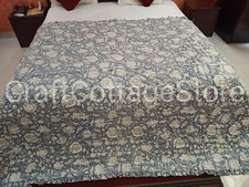 Jaipuri Razai Cotton Quilt Handmade Gray Kantha Quilted Blanket Quilt Comforter