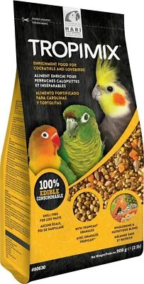 Hagen Tropimix Enrichment Food for Cockatiels & Lovebirds, 2 lb. - HARI Parro...