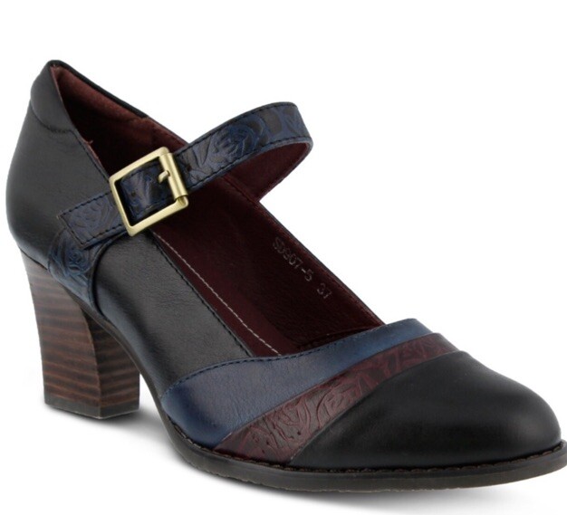 L'Artiste By Spring Step Ashini Hand-painted color block Leather Pump Size 39