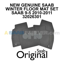 NEW SAAB 9-5 WINTER FLOOR MAT SET RUBBER 95 2010-2011 GENUINE OEM 32026301