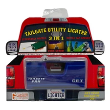 Blue Tailgate Utility Lighter 3-in-1 Corkscrew Bottle Opener Extends Refillable