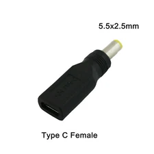 1x USB 3.1 Type C Female to DC 5.5mm x 2.5mm Male Power Charge Adapter Connector