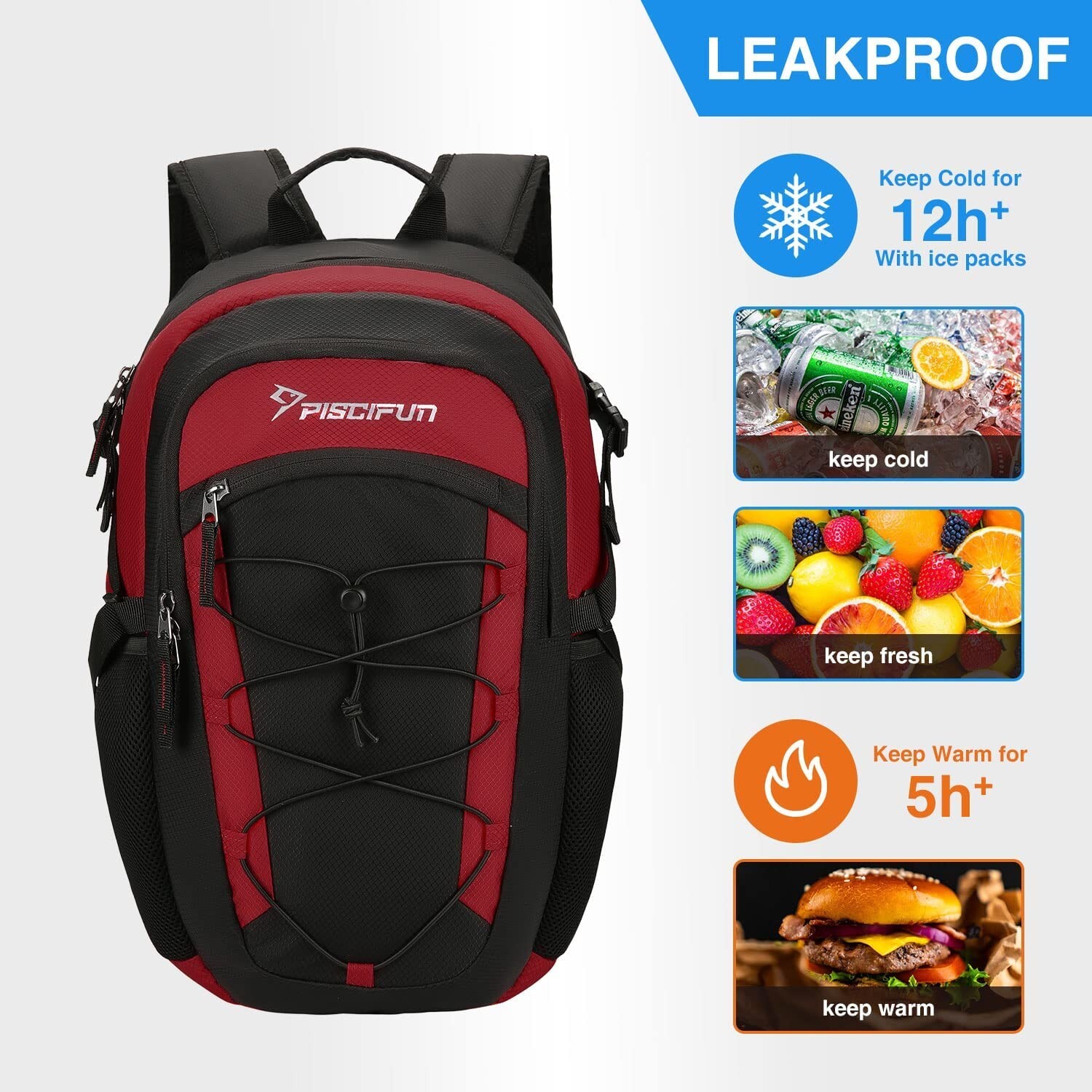  Insulated Cooler Backpack, Leakproof Lightweight Cooler Bag, Soft Backpack Cool
