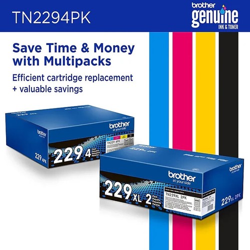 Original Brother TN2294PK Black Magenta Cyan Yellow Toner Cartridges TN229 4pack - 第 5/8 張圖片