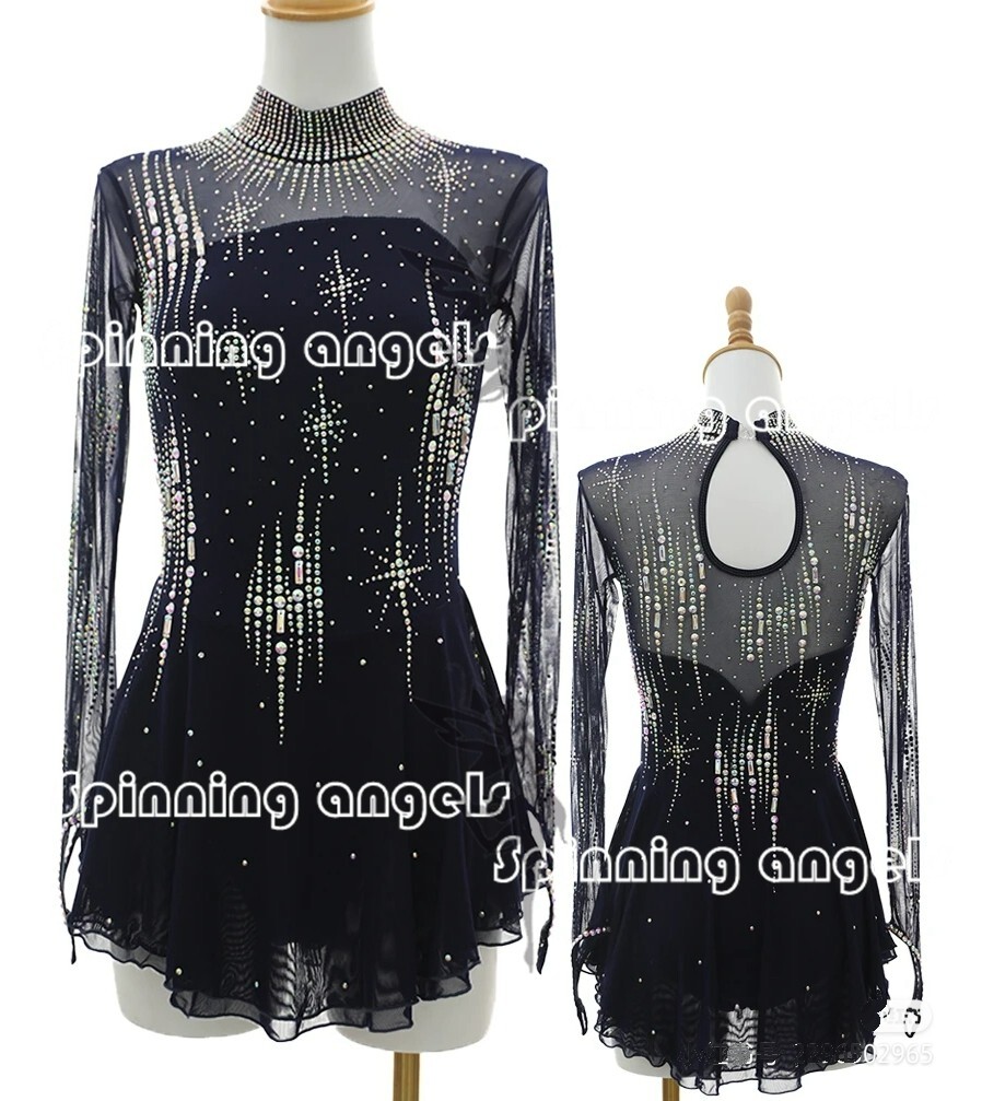 Figure Skating Dress Women's Girls' Ice Skating Dress black handmade | eBay Figure Skating Dress Women's Girls' Ice Skating Dress black handmade | eBay